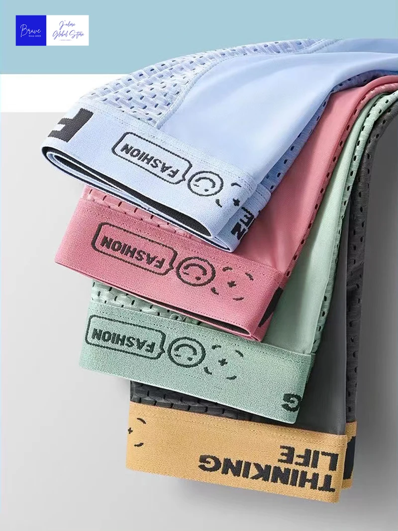 1PC Celana Boxer Pria Bahan Jaring Es Sutra, Celana Dalam Pria Bernapas, Celana Dalam Remaja, Lingerie Bambu, Boxer Ukuran Besar, Celana Boxer Populer