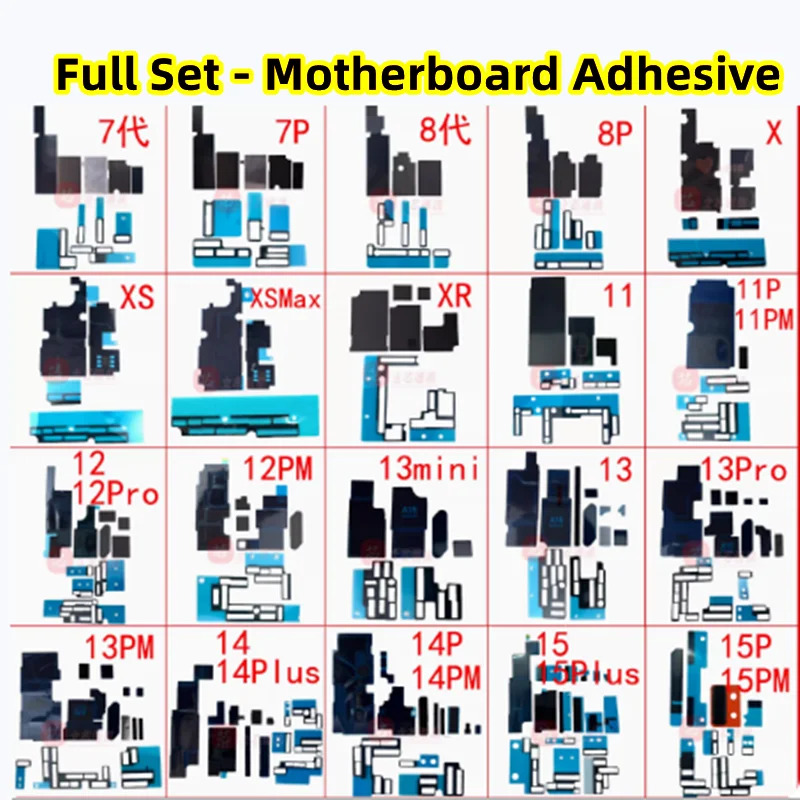 10Set Ori For iPhone 11 14 15 Pro Max 12 13 mini XS 8 Plus SE2 SE3 Motherboard Adhesive FPC Foam Main Board Sponge Sticker Tape