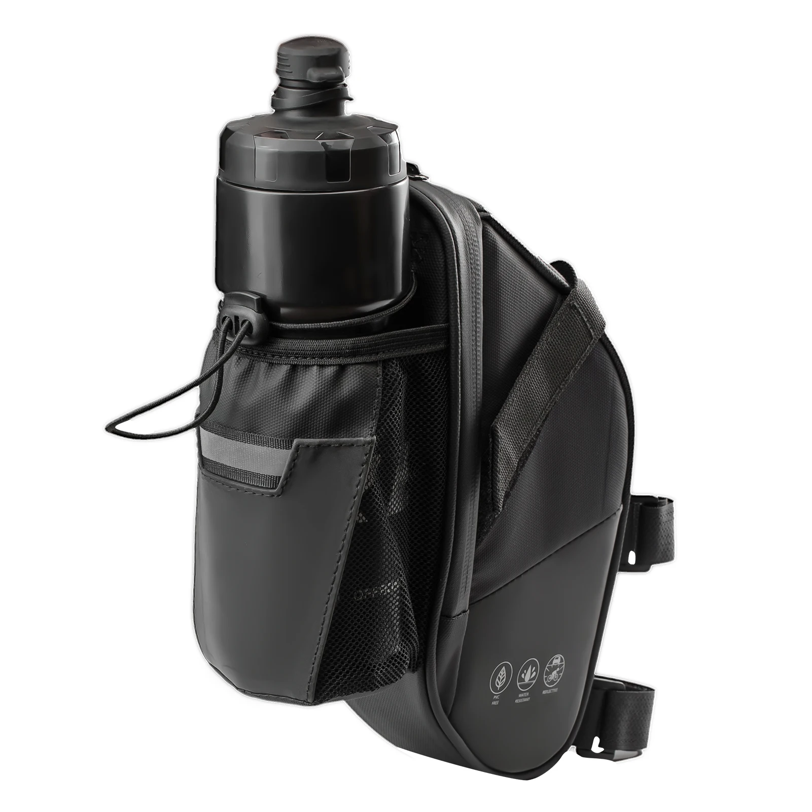 AliExpress OFFBONDAGE Bike Seat Bag with Water Bottle Holder Bag Waterproof Reflective 2L Bicycle Saddle Bag Storage MTB Bike Tail Bag