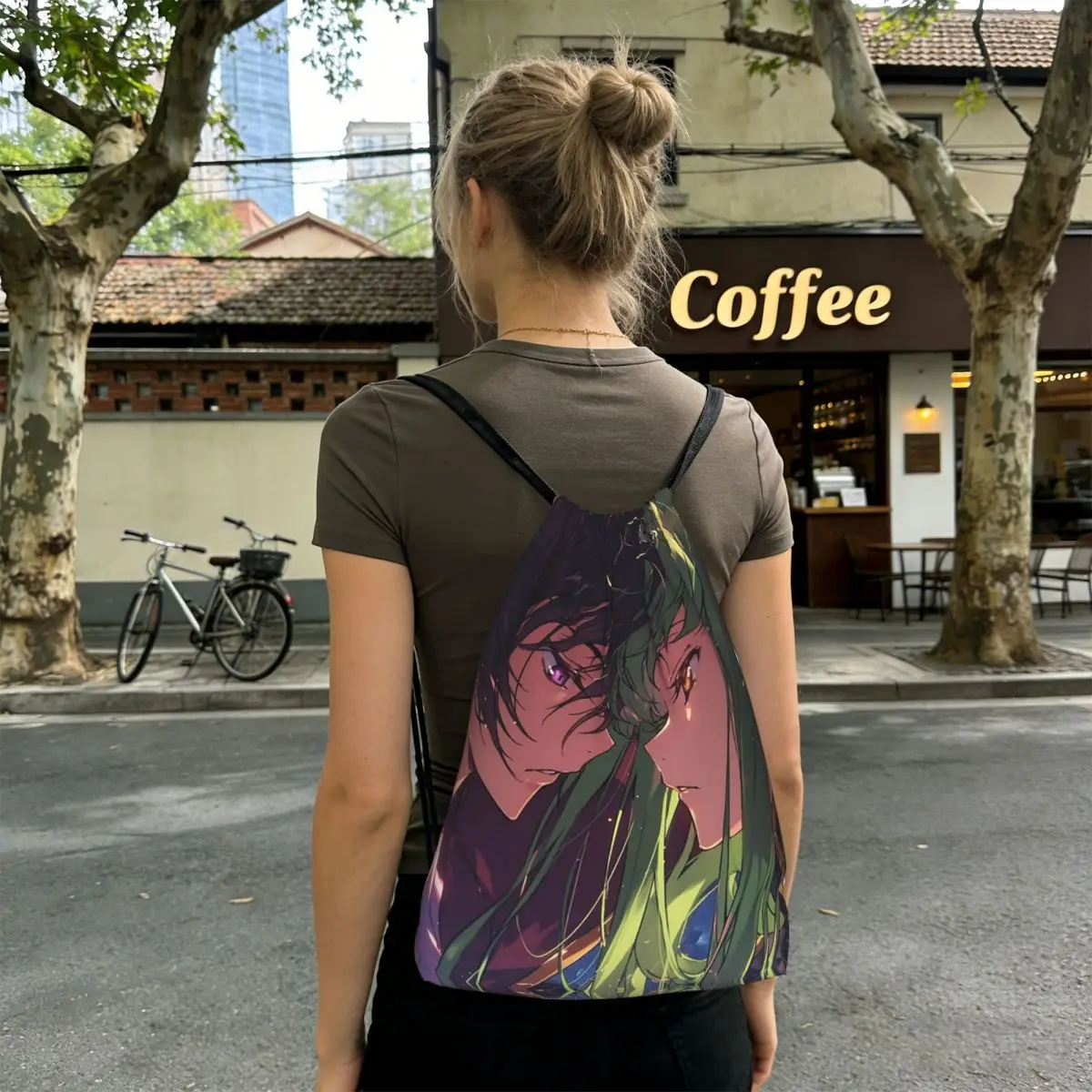 Anime Code Geass Backpacks Casual Drawstring Bags Sports Bag Book Bags for Travel School