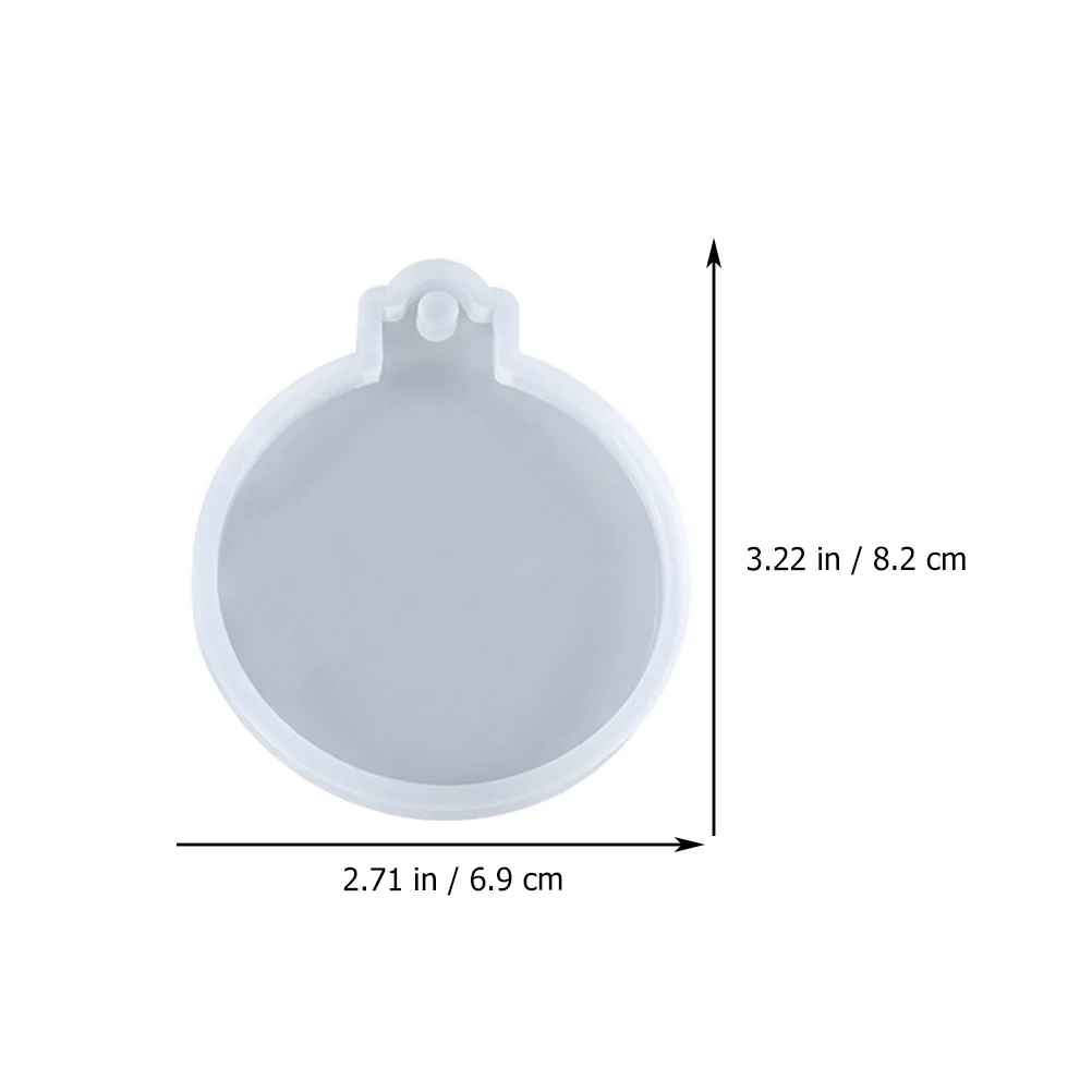 Molde de silicona para manualidades Diy, placa redonda, molde de fundición de epoxi, reutilizable, antiadherente, llavero Flexible, colgante, adorno de Navidad, 4 Uds.