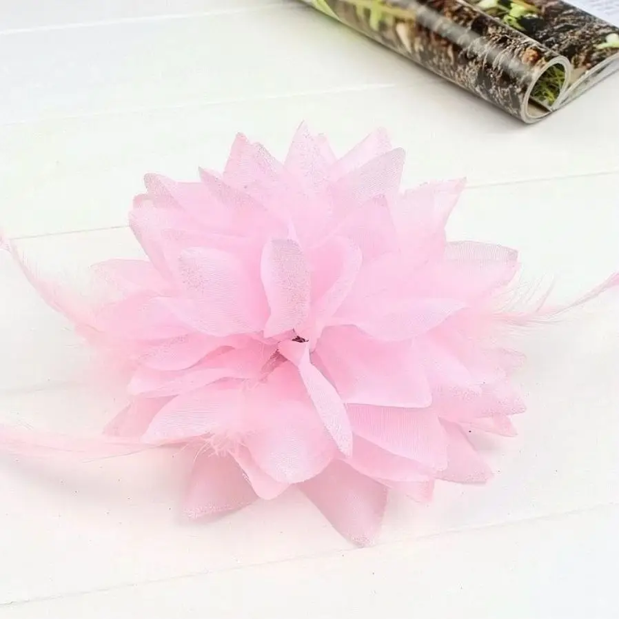 New 15cm Diameter Party Prom Hair Clips Children's Big Feather Flower Hairpins Hair Decorations Wedding Hair Bands Hair Rope