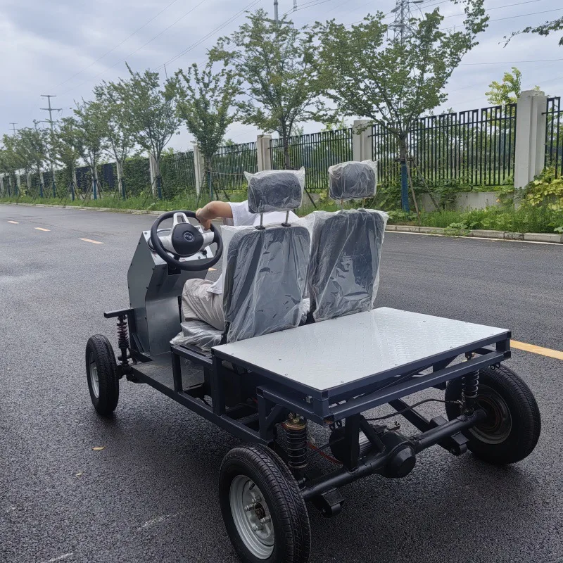 Four-wheeled transport vehicle chassis disc brake assembly flower frame special-shaped stall car chassis