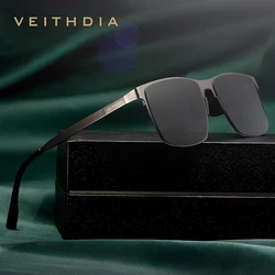 VEITHDIA-Lunettes de soleil polarisées en acier inoxydable pour homme, verres en nylon pour la conduite en plein air, UV400, V8226