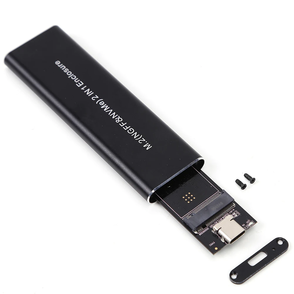 듀얼 프로토콜 M2 NVMe 박스 PCIe NGFF SATA M2 NVMe 인클로저 어댑터, M2 SSD용 OTG 케이블 포함, M.2 NVME SSD-USB 3.1 케이스, 10Gbps