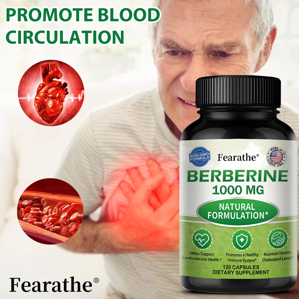 

Берберин, добавка 1000 мг, высокопоглощающая, поддерживает здоровье сердечно-сосудистой системы, регулирует баланс Gut Flora, улучшает пищеварение