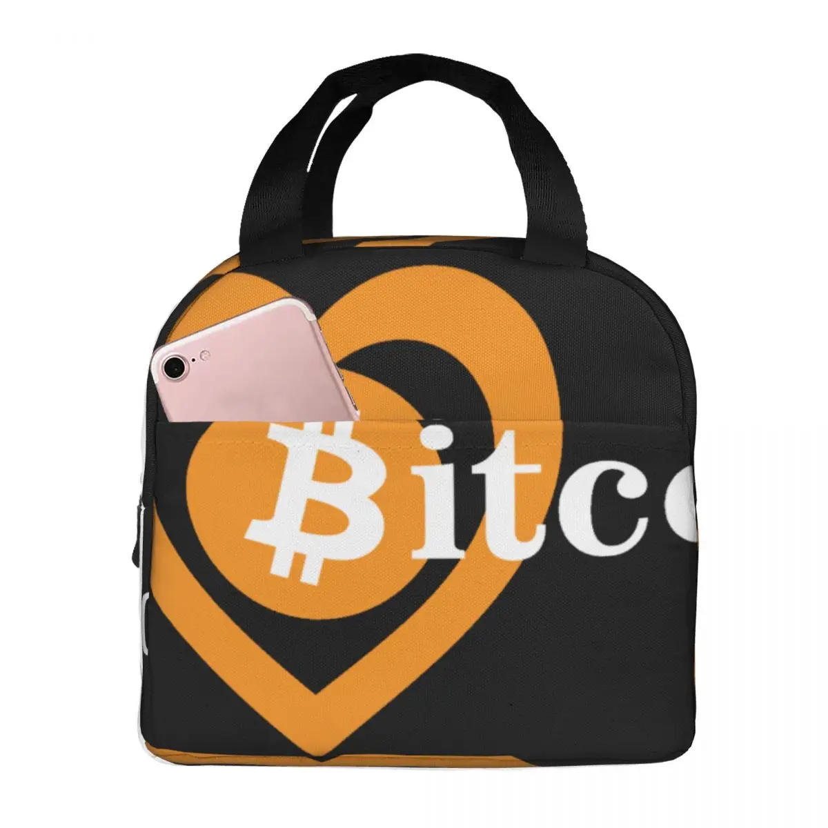 

I Love Bitcoin Lunch Bag Insulation Bento Pack Aluminum Foil Rice Bag Meal Pack Ice Pack Student Bento Lunch Handbag Insulation