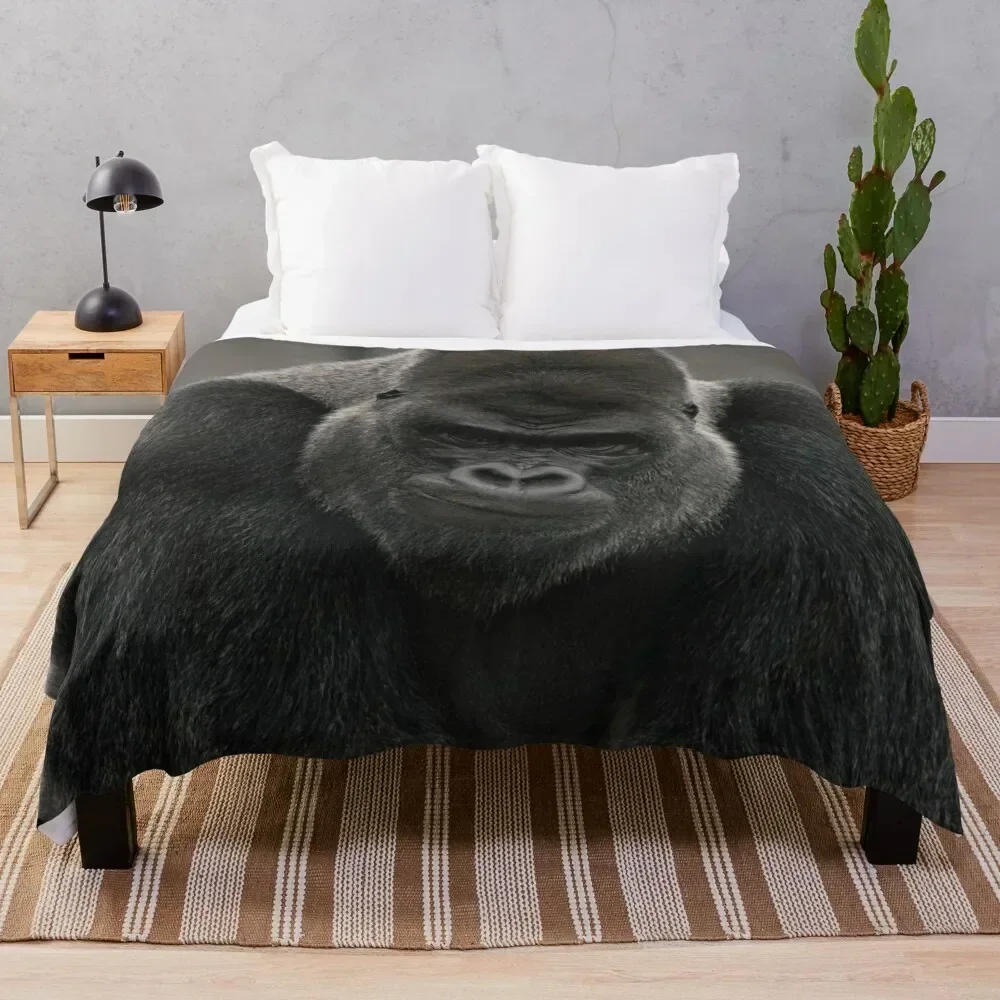 Oumbi The Silverback Gorilla's Smirk Throw Blanket For Sofa Thin sofa bed christmas decoration Plaid on the sofa Blankets