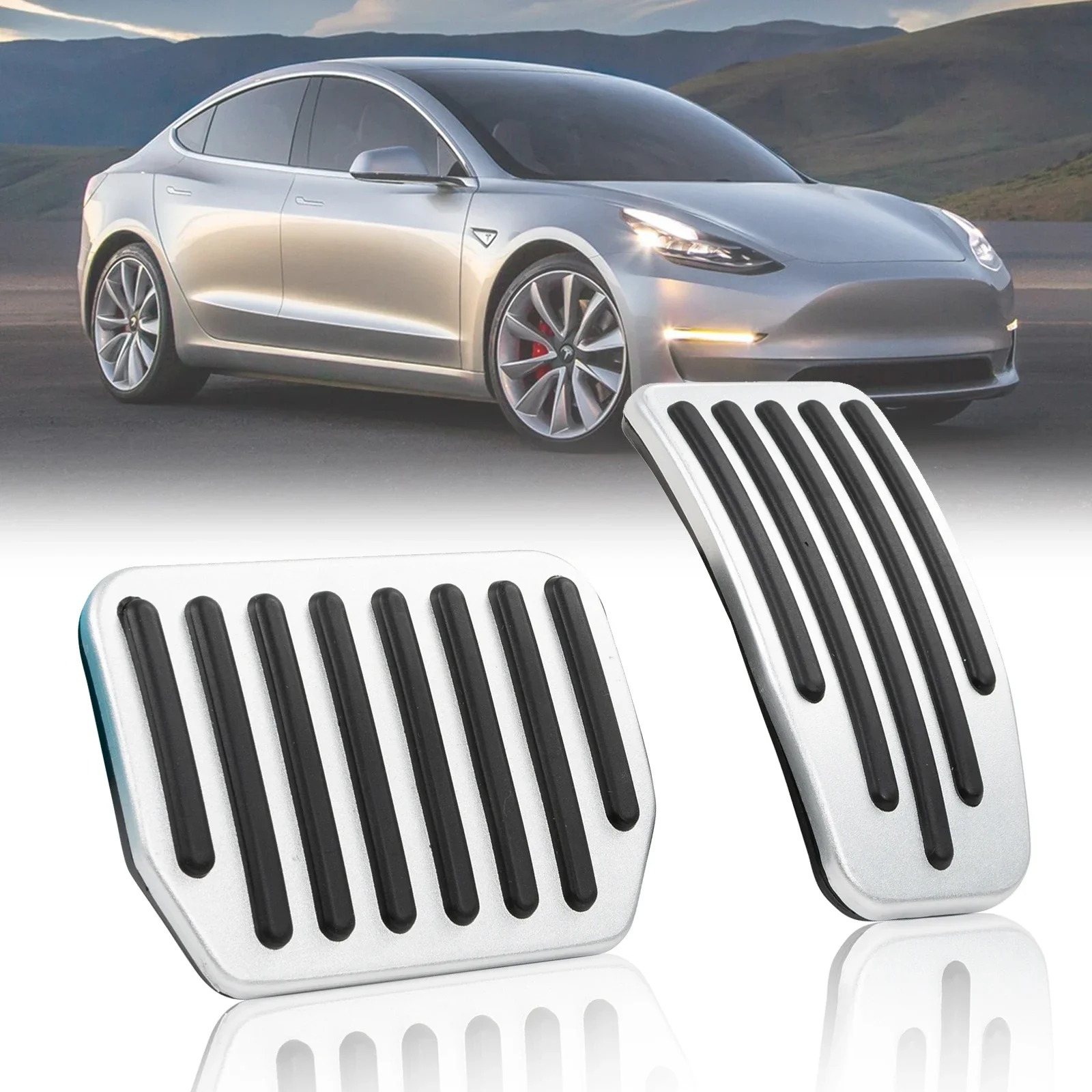 

For Tesla Model Y Model 3 2021-2024 Model 3 Highland No Drill Fuel Brake Foot Pedal Accelerator Brake Pedal Anti Slip Rest Cover