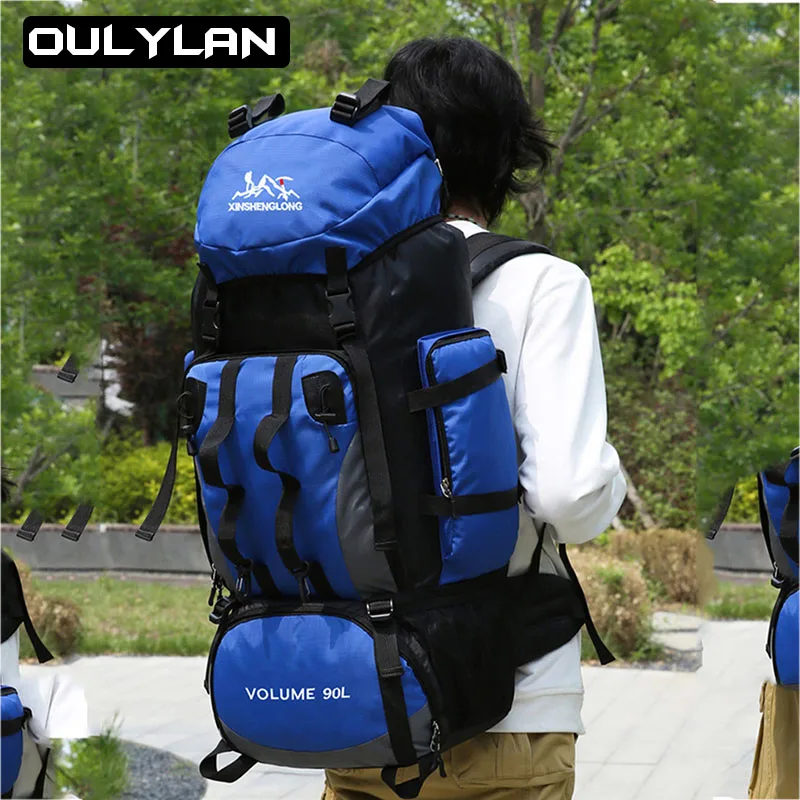 

Waterproof Outdoor Hiking Mountaineering Bag Male 90L Large Capacity Lightweight Backpack Female Travel Bag Camping Rucksack