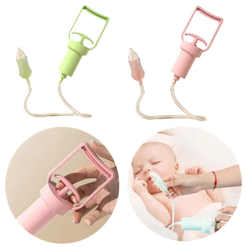 BPA Free Baby Nasal Aspirator Anti-backwash Portable Handheld Nasal Aspirator Soft Reusable Strong Suction Newborn Nose Cleaner