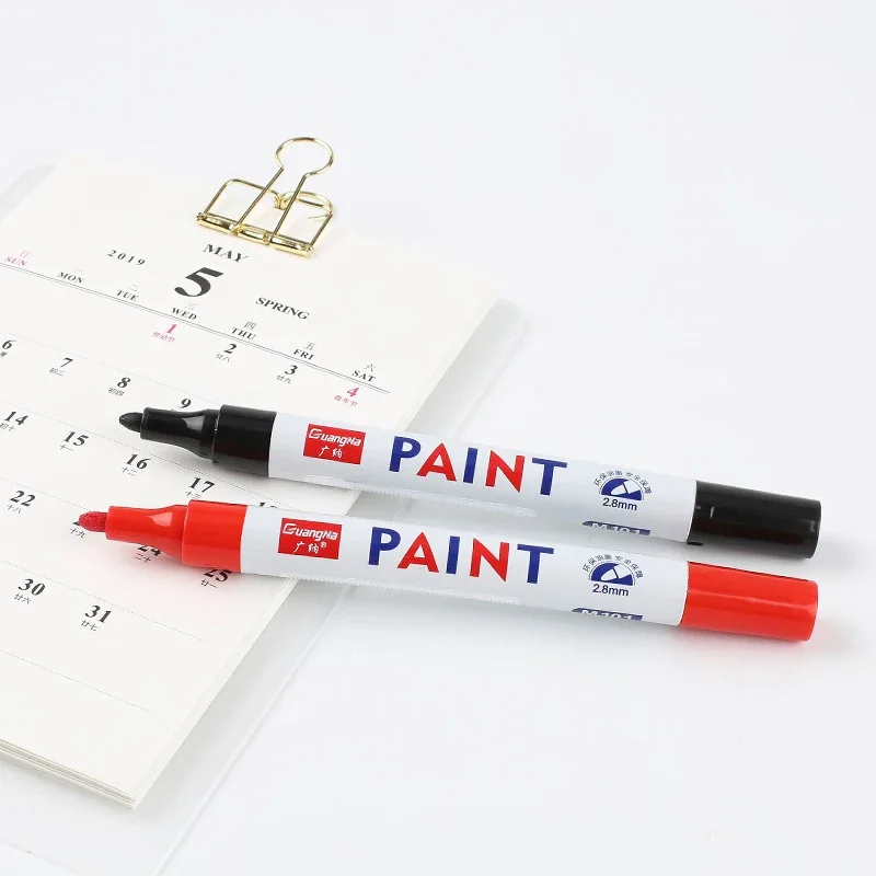 1/ 2Pcs Permanent Paint Pens White Markers 12 Color Oil Based Medium Tip Waterproof Marker Pen for Metal, Rock Wood, Fabric Mugs