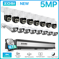 ZOSI 16CH 5MP PoE CCTV Security IP Camera System 4K 8MP NVR AI Detection 2-Way Audio 5MP HD Outdoor Video Surveillance Cams Kit