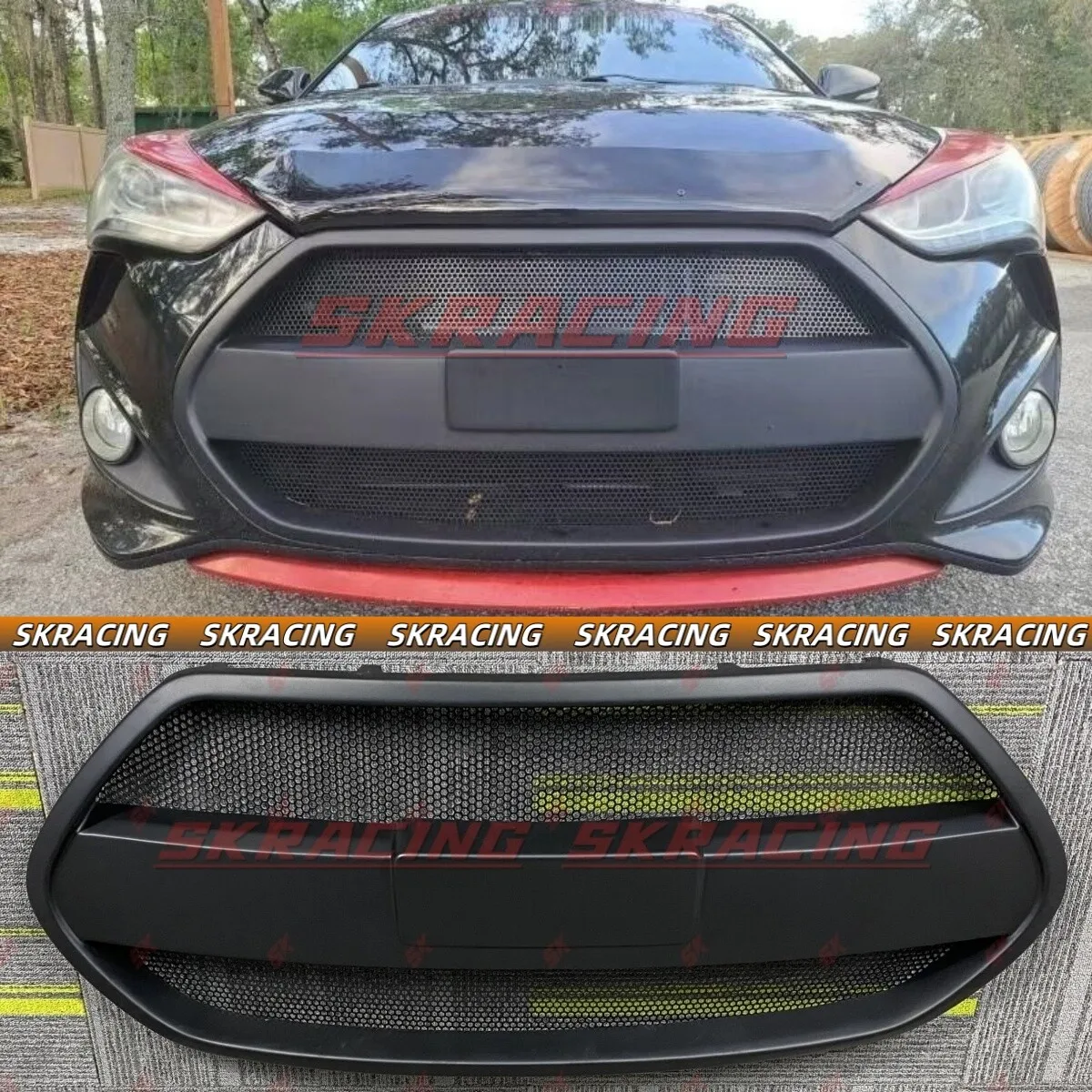 

Forged/Carbon Fiber/Matte Black Front Bumper Grille For Hyundai Veloster Turbo