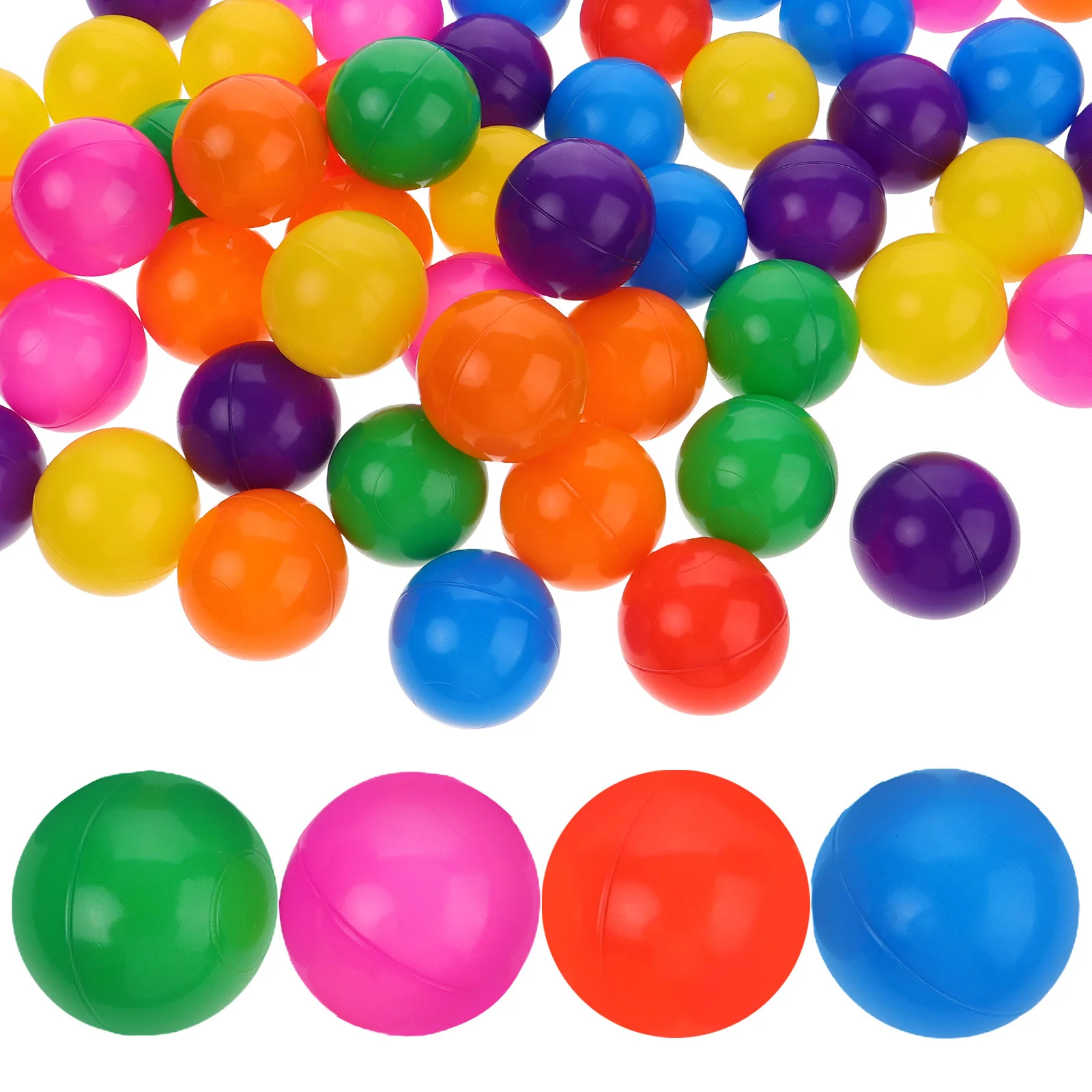 

50pcs Soft Plastic Pits Balls for Kids Toddler Playhouse Baby Pool Round Bright Colors Safe Infants Float Water Fun