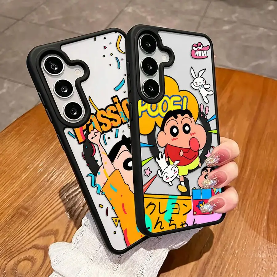 C-Crayon S-Shinchans Magnetic Phone Case for Samsung Galaxy A57 A27 M17 A37 A54 A56 A26 A17 A55 A35 A36 A16 A15 A25 F17 Cover