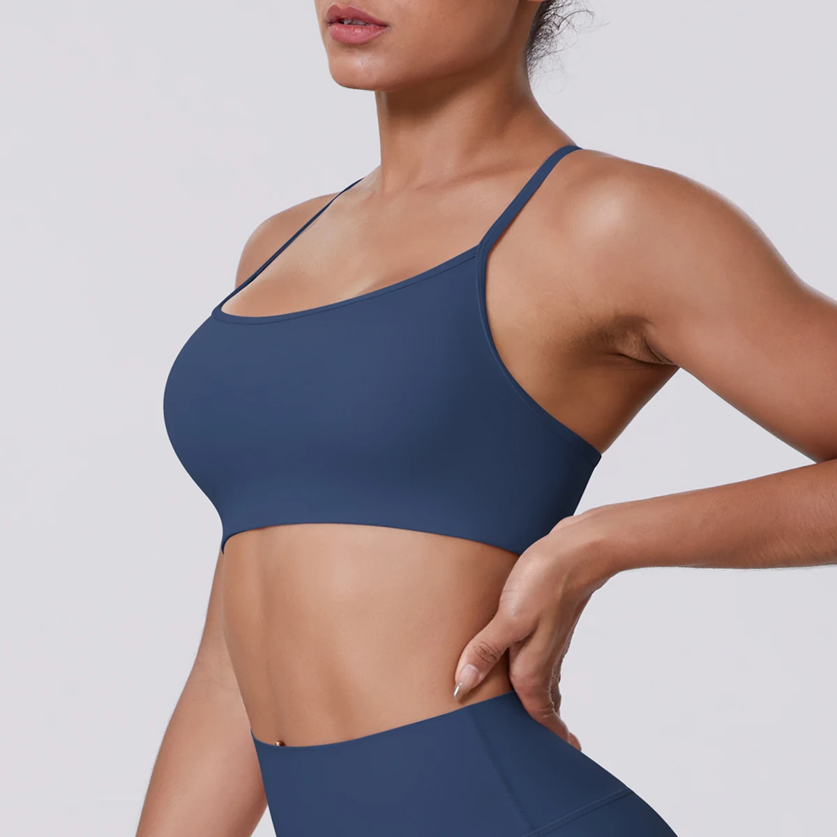 Sport-BH Nahtloses Yoga-Top Damen Fitness-Artikel Gym Active Wear Back Cross Workout Push-up Fitness Laufunterwäsche – Detail 24