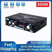 Digital Audio Amplifier AK35  Max 800W Bluetooth 5.0 HiFi FM Auto Music Subwoofer Speakers Bass Audio Power Amplifier