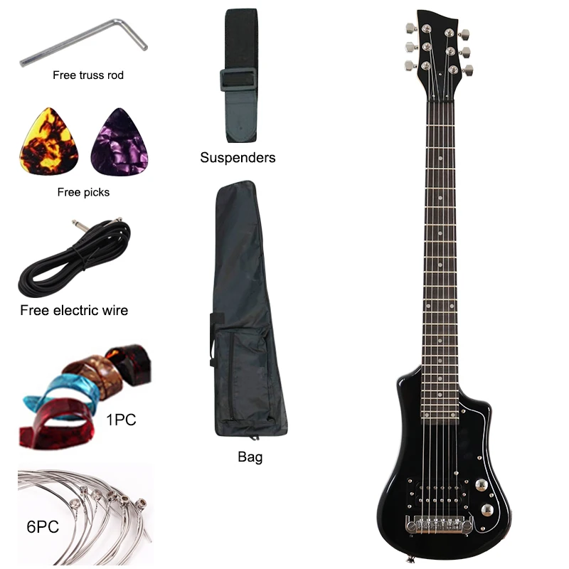 34-Inch Electric Guitar, 6-String, High Gloss Red Blue Black