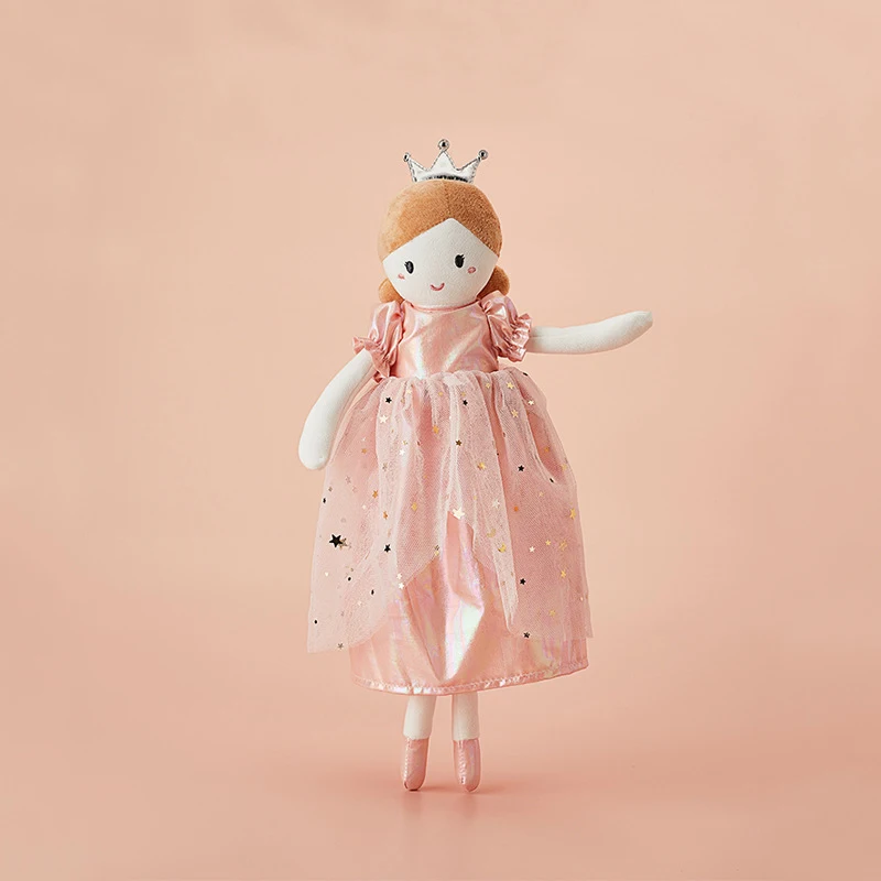 35/38CM Pink Dress Girl Soft Plush Toy Crown Princess Stuffed Girl Doll Nortic Style Home Decor Doll Kids Birthday Gift juguetes