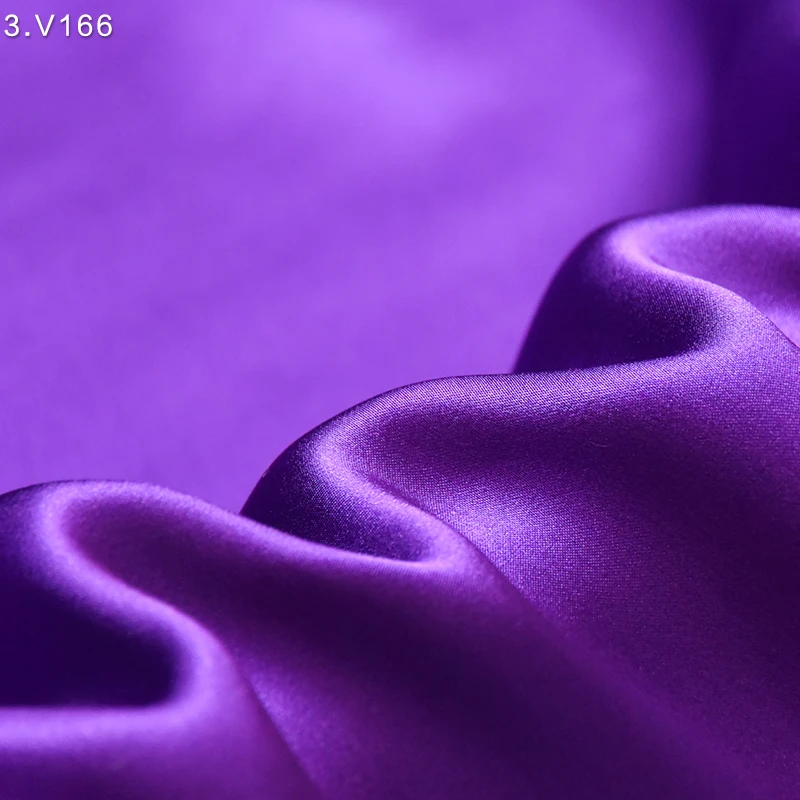 19mm HYSK 100% pure silk satin fabric plain dye bridal woven raw silk duchness stocks washable multicolor mauve purple for dress