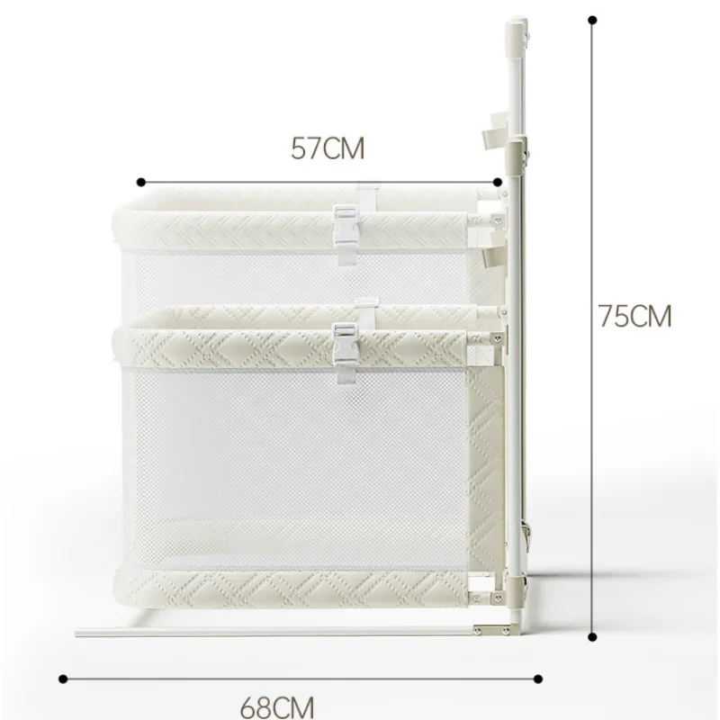 Small portable household crib with anti-pressure crib, middle crib, baby crib pen can be rolled away Treasure bed