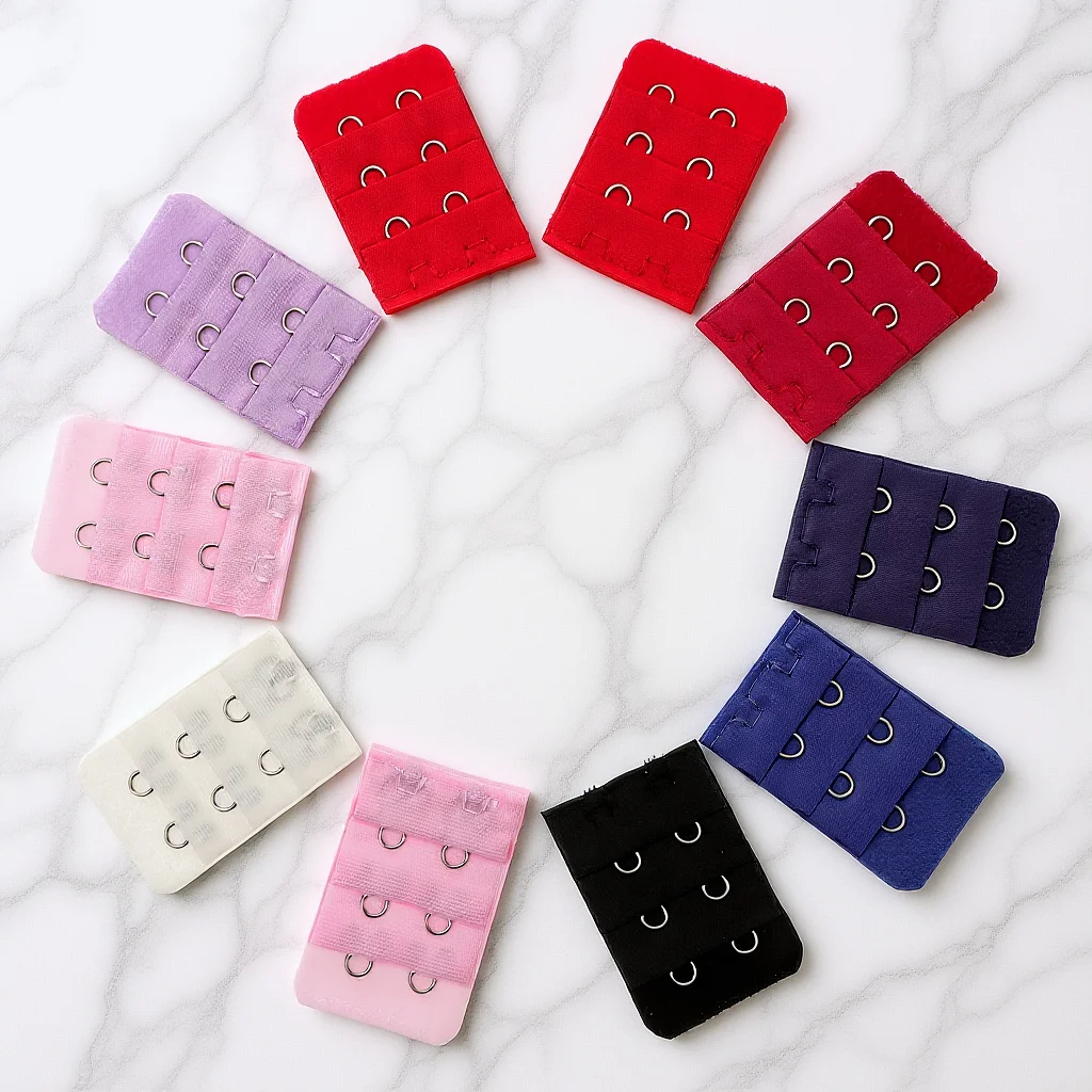 10Pcs Bra Extenders 2 Hooks 3 Rows Multicolor Comfortable Fit for Pregnant Women Wide Size Adjustment Brassiere Extension Hooks