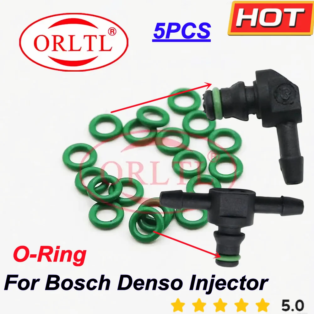 

ORLTL 5PCS Oil Return Pipe Joint Sealing Ring Return Oil Backflow Joint Pipe T L Type for Bosch Denso Diesel Injector Plastic