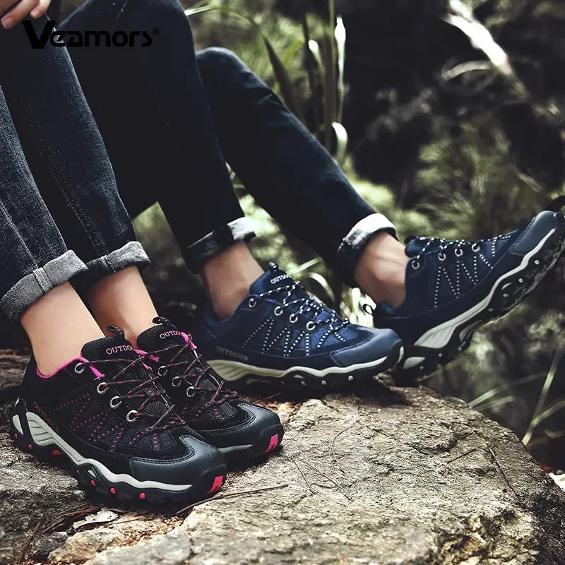 Unisex Outdoor Sneakers Wear-resistant Hiking Shoes For Men Women Non-Slip Tactical Climbing Shoes Breathable Trekking Sneakers