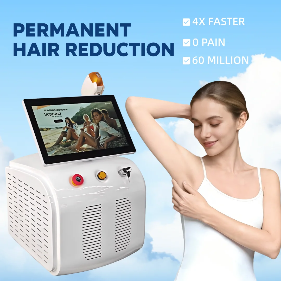 

Diode Laser Hair Removal Device - GentleMax™ Tech Cryo-Cooled Permanent Reduction Pain-Free Home Appliance Upgrade