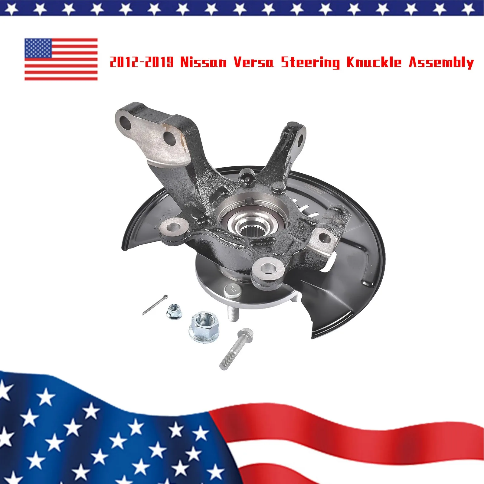 AP02 Front Right Steering Knuckle Assembly for Nissan Versa 12-19 Versa Note L4 1.6L