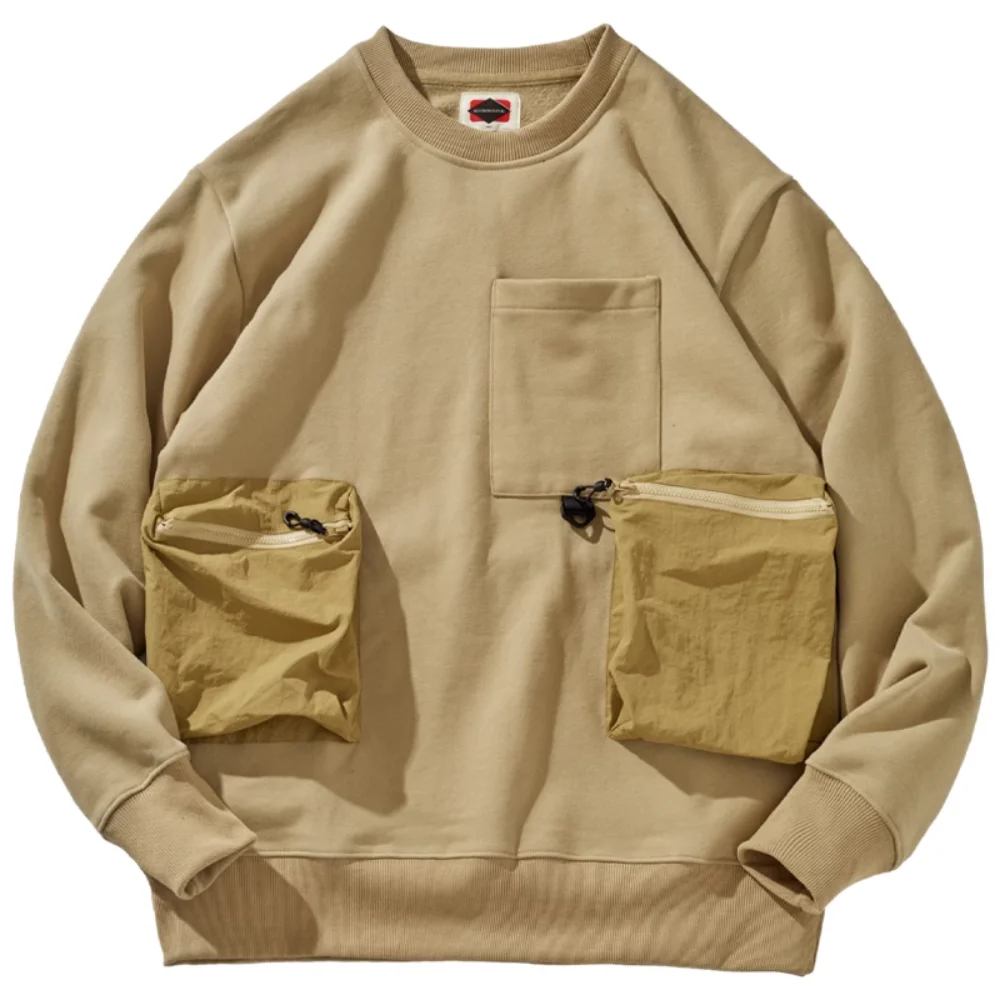 

Heavyweight Couple's Functional Jacket Autumn Winter Round Neck Hoodie Men's Trendy Outerwear American Retro Coat