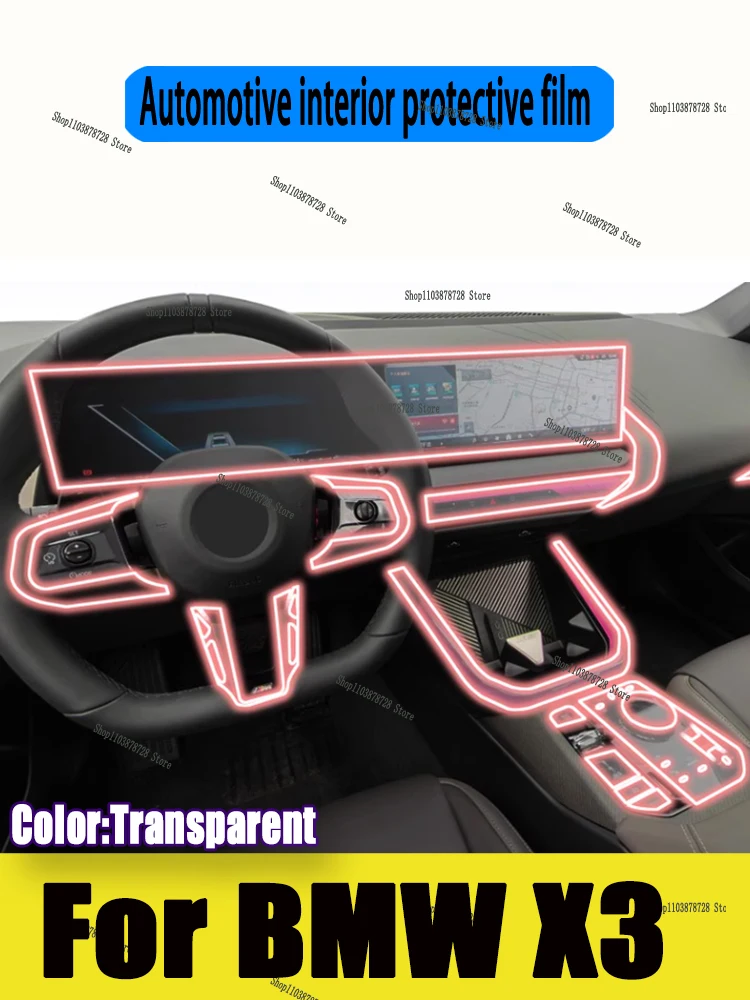 

For BMW X3 2024 2025 g45 Navigation Center Console Gear Panel Screen TPU Car Interior Protective Film Anti-Scratch Sticker