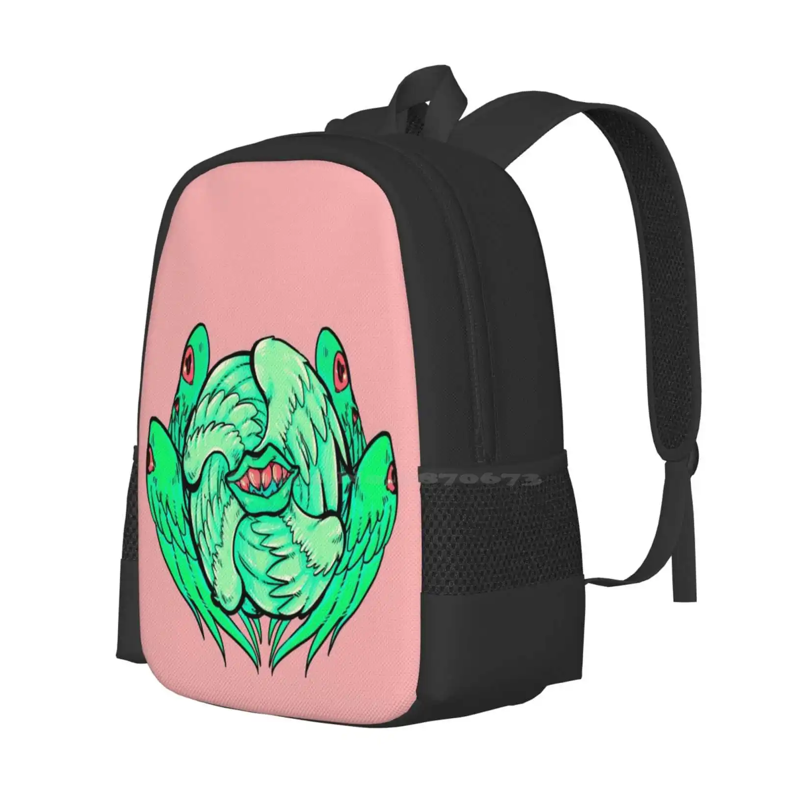 Sassy Seraphim Mint Hot Sale Schoolbag Backpack Fashion Bags Mint Green Seraphim Angelic Eyes Teeth Wings Creepy Pastel Grunge