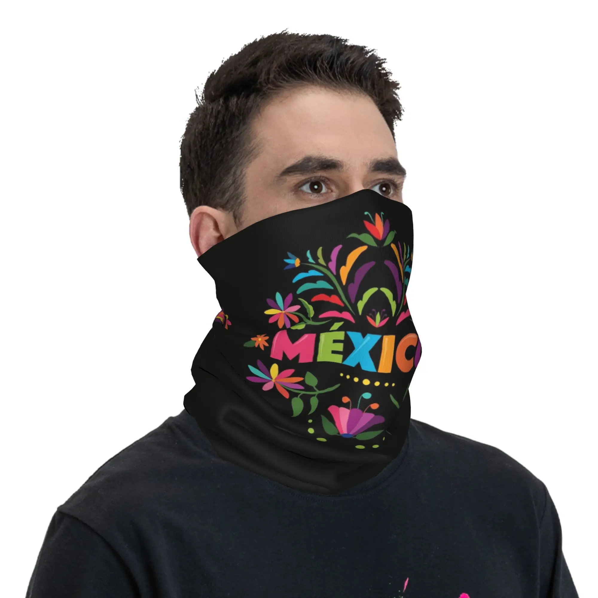 Colorful Mexican Traditional Pattern Bandana Neck Cover Printed Face Scarf Balaclava Cycling Unisex Adult Washable