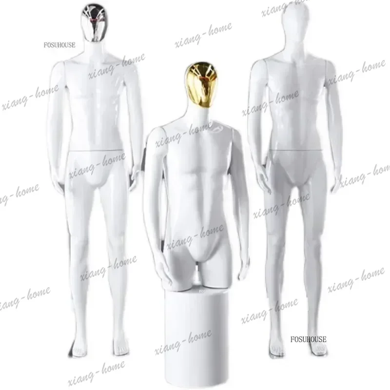 PG Men Clothing Store Full Body Mannequin Props Creative Durable Plastic Commercial Display Stand Window Showcase Mask