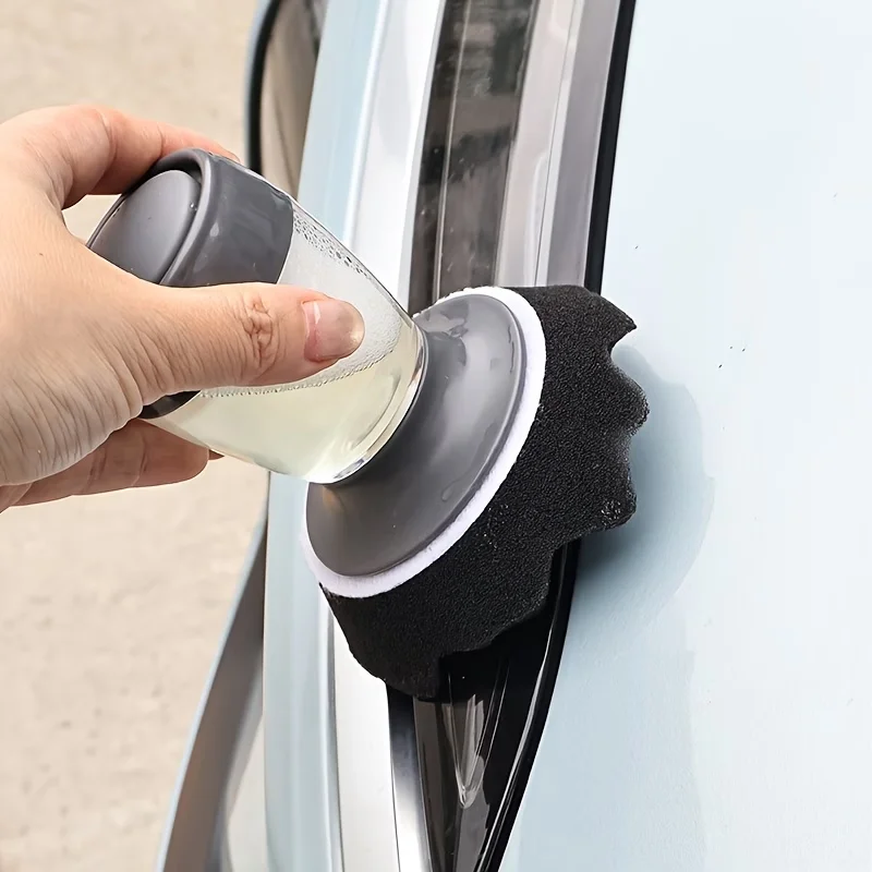 4Pcs Portable Press Waxing Sponge Black Tire Dressing Applicator Pad Anti-Drip Streak-Free Foam Pad For Car Truck Tire Gel