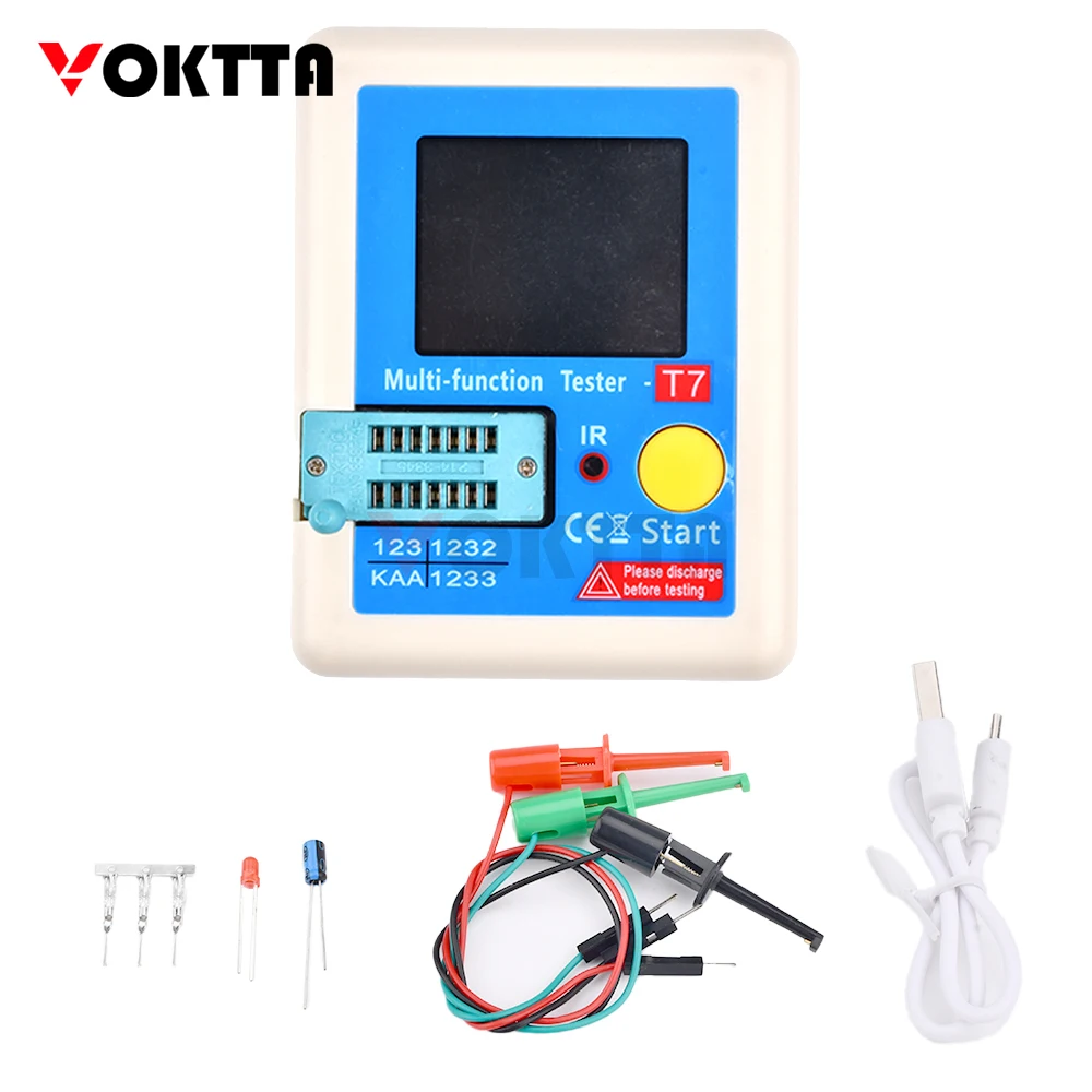 LCR-T7 1.8 inch Colorful Display Multifunctional TFT Backlight Transistor Tester for Diode Triode Capacitor Resistor Multimeters