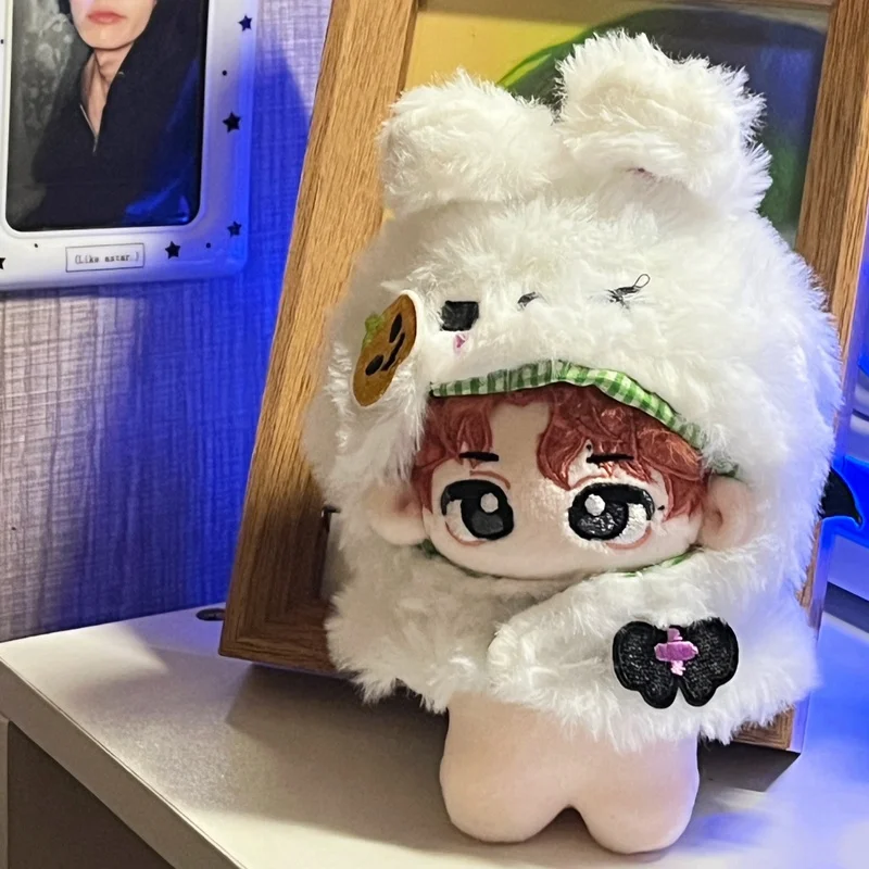 10 cm bambola di cotone senza attributo abbigliamento invernale caldo mantello scialle piccolo diavolo coniglio bambola di cotone super carina Kawaii vestito per