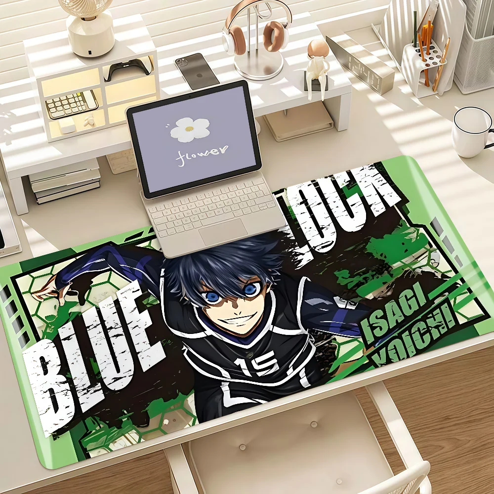 Anime Blue Lock Large Mouse Pad Gaming Desk Mat Non‑Slip Rubber Base for Laptop PC Desktop Decor