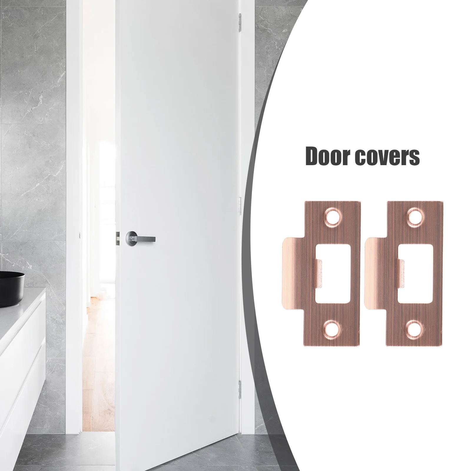 4pcs Stainless Steel Door Strike Plates Deadbolt Reinforcement Plate Thickened T-Strike Plates For Exterior Interior Doors