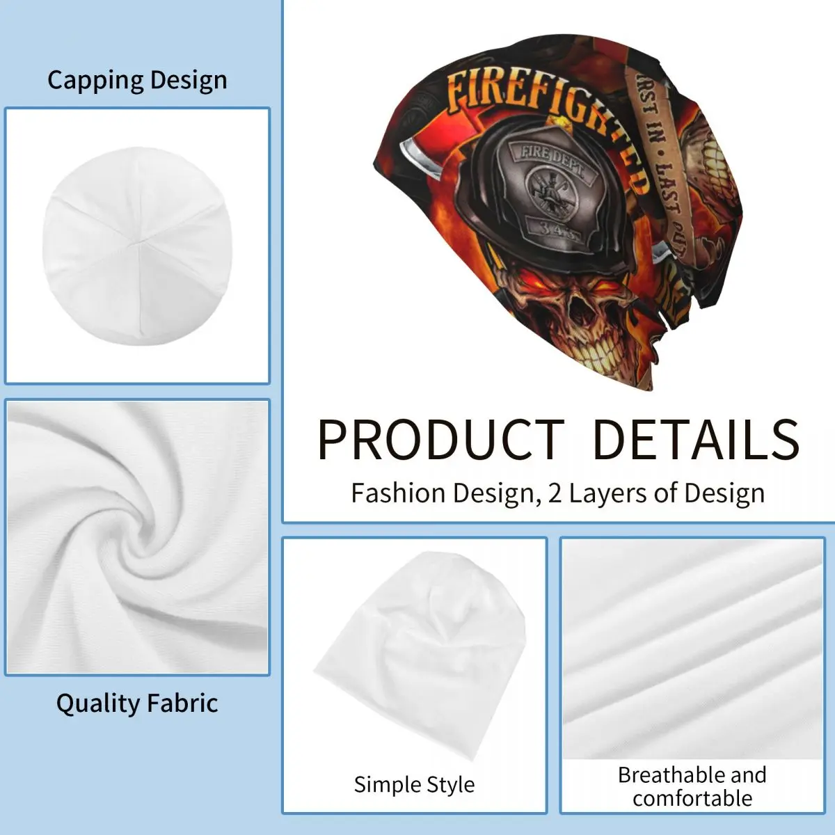رجل الإطفاء الإنقاذ الماليزي مع محاور متقاطعة للجنسين الكبار بيني قبعات الحياكة بونيه قبعة دافئة الخريف الشتاء Skullies القبعات #5