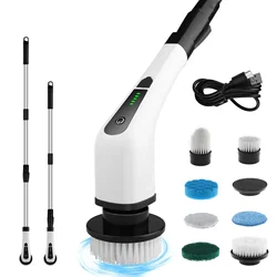 9 In 1 Electric Cleaning Brush Window Wall Cleaner Electric Turbo Scrub Brush Rotating Scrubber Kitchen Bathroom Cleaning Tools