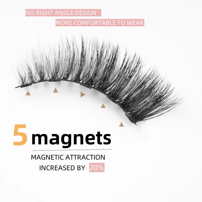5 pares de kit de pestañas magnéticas: fácil de usar, sin necesidad de pegamento, usando la última tecnología de seis imanes para pestañas postizas 3D 5D