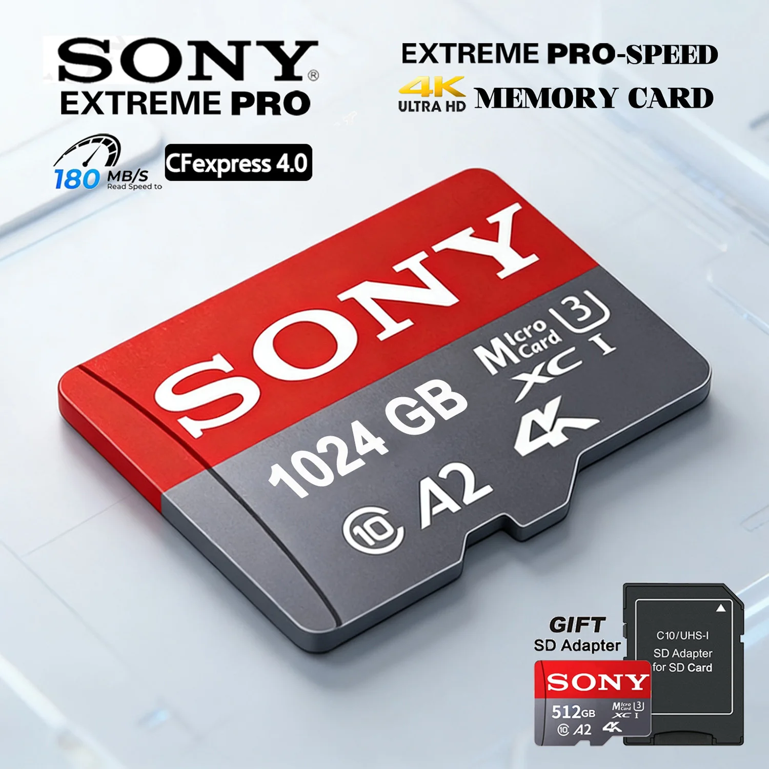 SONY Extreme Micro Ultra SD Card SD Memory Card Micro tarjeta SD 128GB 256GB 512GB 1TB TF SD Cards For Xiaomi Phone Camera PC