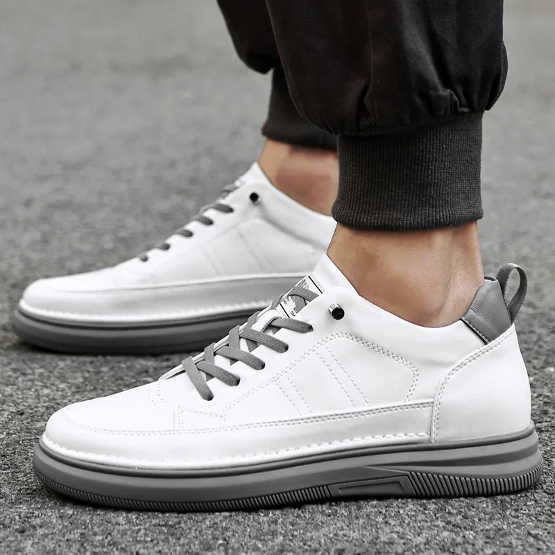 Men's Inner Heightening genuine Leather Shoes Sports Casual Shoes Invisible Height Increasing Shoes Men Sport Elevator 4 6 8CM