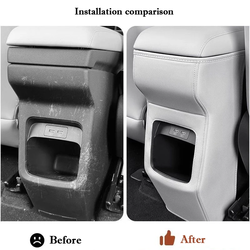 Good Quality New For BYD Atto 2 Rear Armrest Box Anti Kick Pad Microfiber Leather Protection Cover Dirt Resistan Mat Car Interio