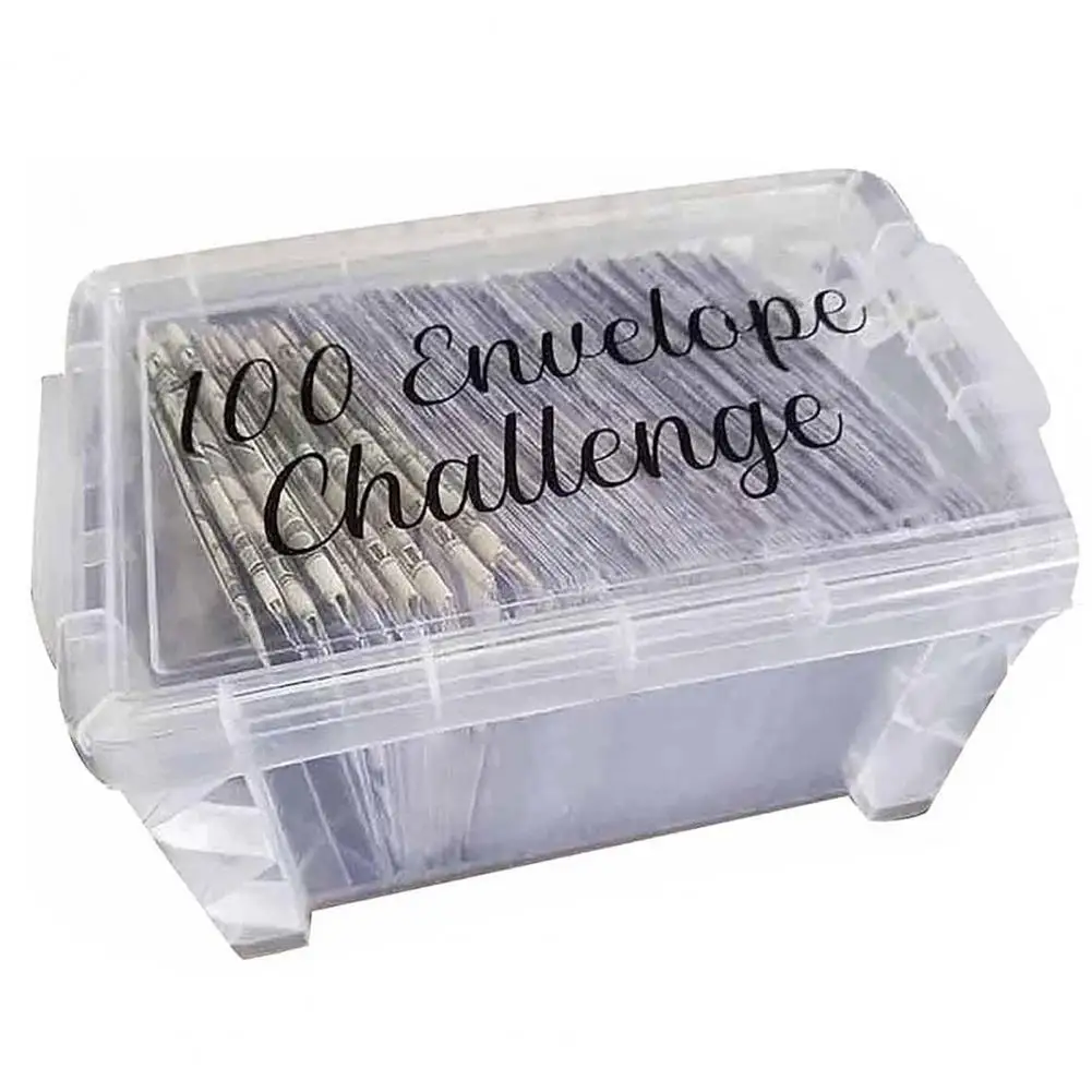 

Money Saving Challenge Kit Fun Savings Challenge Money Saving Kit 100 Envelope Challenge Box Set for Home Budgeting Savings