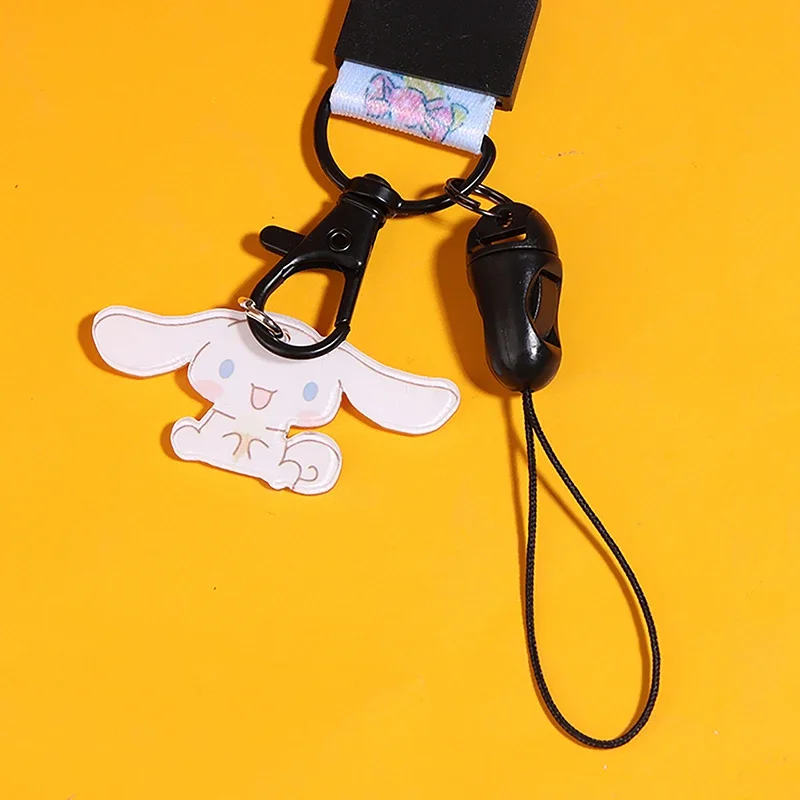 Cinta de pescoço pendurar corda lariat para celular, cordão para chaves, cartão de identificação, ginásio crachá titular, Sanrio, Olá Kitty, Cinnamoroll, melodia