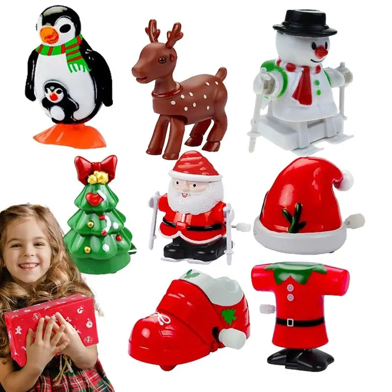 

Christmas Wind Up Toys 8X Portable Christmas Windup Toys Christmas Small Toys Party Favors Assorted Hand Clockwork Toy For